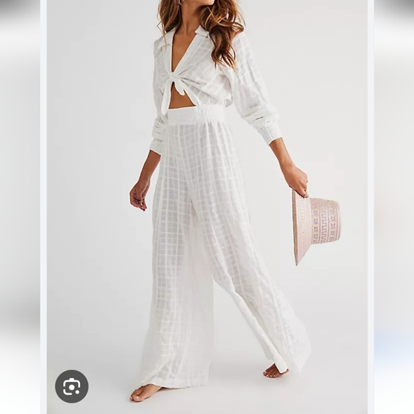 Free People Pants - Free People Martha One-Piece White Jumpsuit Size S
